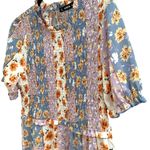 SheIn Mixed floral patchwork ruffle printed summer high neck smocked mini dress Photo 5