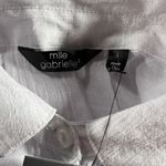 Mlle Gabrielle  L White Sleeveless High Low Button Shirt Dress NWT Lightweight‎ Photo 4
