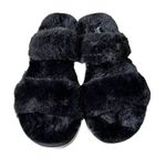 Koolaburra by Ugg  FUZZ ON FAUX-FUR SLIDE ON BLACK SANDALS Photo 11