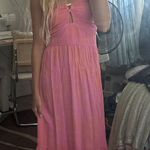 Pink Strapless Long Dress Photo 0
