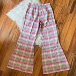 Vintage 70s High Rise Pink Plaid Bell Bottoms Size M Photo 6