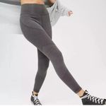Aerie Offline by  High Rise Seamless Ribbed 7/8 Leggings in Oat Small Photo 8