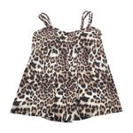 Swim Solutions Womens Leopard Print Tankini Swim Top Bust Support Brown 12 Photo 3