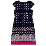 Liz Claiborne  Diamond Print Career Dress‎ Work Office Casual Navy Pink S Photo 7