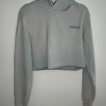 Madhappy  cropped blue grey sweatshirt hoodie Raw hem Stiching medium Photo 0