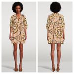 Ba&sh  Cleo V-Neck Mini Dress Size 8 Tie Dye Oversized Ikat Print Boho Casual Photo 14