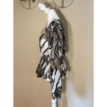 H&M Snakeskin Pattern Print Semi Sheer Deep V Blouse Size 2 Photo 1