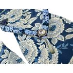 Brighton  Blue Floral Embossed Crystal Rhinestone Sandals Thongs Flip Flops Sz 10 Photo 4