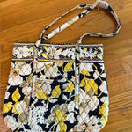 Vera Bradley  Tote Holiday Design Retired Pattern Dogwood Black Yellow White Gray Photo 0