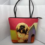 Bedazzled Dog Tote‎ Bag Puppy Purse 8" Handbag Photo 1