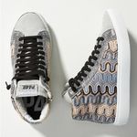 P448 StarBS High Top Sneakers Embroidered Panama Gray Size Zipper EU38 (7.5-8) Photo 1