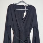 Grace Karin Long Sleeve Black Wrap Look Dress NWT Size 3X Plus Size Fitted Dress Photo 3