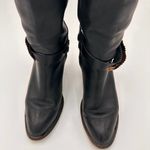 Frye Black Tall Leather Western Boots with Feather Detail Size 6 B Photo 1