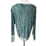 Miss Me Scoop Neck Drop Sleeve Sweater in Turquoise and Black, Sz M Photo 1