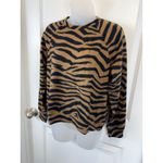 Lou & grey NWT Tiger Print Raglan Sweatshirt Brown Black Womens Small S Crewneck Photo 9