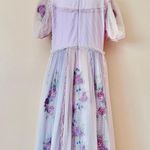 Ivy City Co Enchanted Purple Ruffle Embroidered Floral Puff Sleeve Tulle Dress. Photo 8