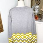 J.Crew  Geometric Fair Isle Crewneck Sweater Gold Gray Cream Wool Medium Photo 4