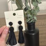 A New Day Elegant Black Beaded Tassel Earrings Photo 1