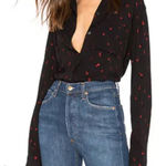 Rails Shirt Womens Medium Black Cherry Print Long Sleeve Button Front Blouse Photo 0