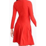 J.Crew Pleated Long Sleeve Red Knit Mini Dress Photo 1