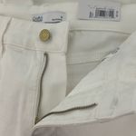 Croft & Barrow Mid Rise Crop Eyelet Floral Hem Denim White Pants NWT Photo 5