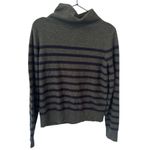 Vince Coastal Brenton Stripe Funnel Neck Turtleneck Cashmere Sweater Moss Medium Photo 1