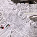 ZARA  White Floral Embroidered Cotton L/S Top M Photo 3