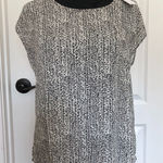 Three Eighty Two Womens Blouse XS Black White Round Neck Back Keyhole NWT Photo 0