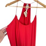 Haute Hippie NWT  Red Silk Racer Back Belted Mini Dress Handkerchief‎ Hem, Large Photo 5