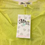 New Long Sleeve Mesh Palm Trees Coverup w Hood Yellow Size XL Photo 1