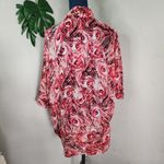 Zac & Rachel Fuchsia Pink Raglan Sleeve Open Shrug with Peacock Feather Design Photo 4