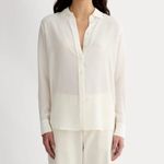 Everlane Silk Button Up Blouse Off White Women Size S Minimalist Capsule Office Photo 2