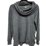 cupio  Cowl Neck Gray Ruffle Side Sweater Size Medium Winter Fall Layering Photo 0