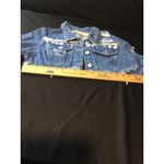 D'Mode Classix Distressed Cropped DenimJacket Embellished CoinTrim Frayed Jean L Blue Size L Photo 7