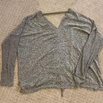 Lucky Brand  Heather Gray V-Neck Cinch Tie Back Sweater M Photo 0