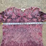 Style & Co Embellished Graphic Pink and Black Patterned Y2K vintage 2000s Blouse Small Photo 6