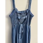 Miami For Francesca’s Chambray Smocked‎ Tie Dress Size S Blue Photo 5