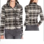Lucky Brand Black White Plaid Moto Knit Sweater Jacket Harper Womens Size Large Photo 1