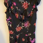 EXPRESS Black Chiffon Floral Romper Photo 4