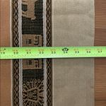 Handmade Brown Handwoven Peruvian Wool Wrap Shawl Andean Pattern 26x74 Photo 3