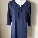 Lands End Womens Dress Nylon Spandex Blend Blue Summer Stretch Medium Photo 2