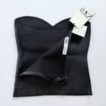 ZARA Bustier Top Black Coated Knit Crop Top NEW Size Small Strapless Sexy Corset Photo 4