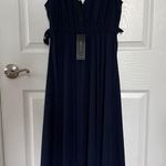 BCBGMAXAZRIA NWT BCBG MAXAZRIA Handkerchief Hem Midi formal Dress Dark Navy medium Photo 6