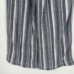 Briggs New York Briggs Linen Blend Wide Leg Pants Blue Stripe Pull On Pockets Casual Size S Photo 6