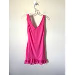 Hello Molly Tie Back Open Back Ruffle Mini Dress Pink Size Small Photo 2