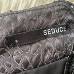 Seduce Black Beadwork Embellished Silk Mini Sheath Dress Size 8 Photo 9