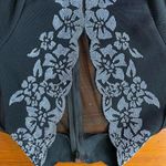 Vintage Beaded Sheer Festive Witchy Whimsy Goth Floral Beaded Top Sz Small Black Photo 9