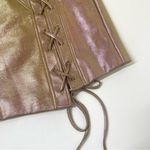 Nicholas Sofie Metallic Rose Wrap Style Lace Up Mini Skirt Size 4 Photo 2