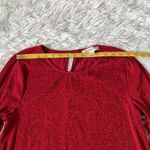 Vine & Love  Women’s Metallic & Sparkling Red Ruffled long sleeve top size Large Photo 3