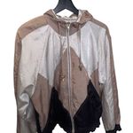 Vintage 80s Gallery Sport Windbreaker Jacket Size Medium Silver Photo 0